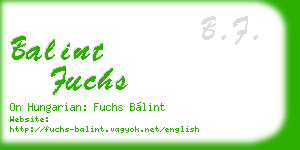 balint fuchs business card
