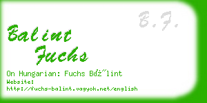 balint fuchs business card